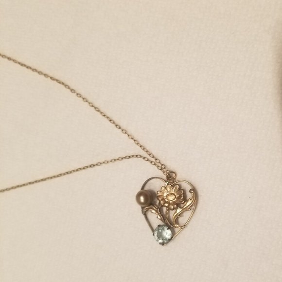 Intricate, signed I. Michelson vtg gold-filled necklace - Picture 3 of 5